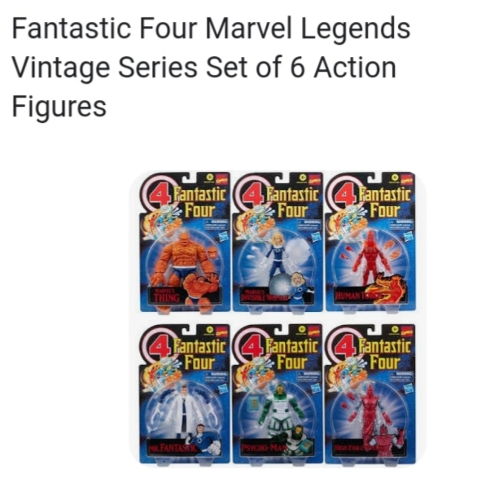 Fantastic Four Marvel Legends vintage series set of 6 action figures